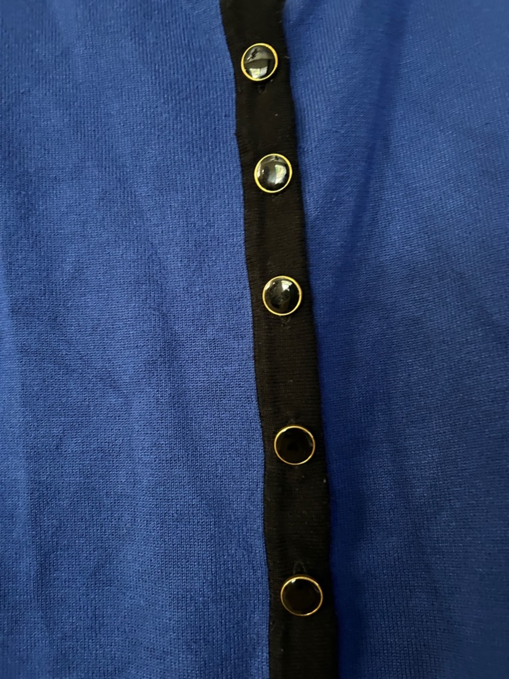 Premise Blue and Black Button-Down Short Sleeve Top Size 1X - Picture 3 of 7